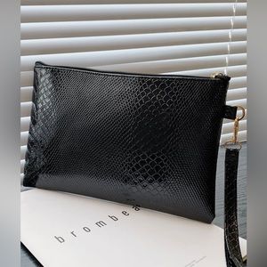 Black Croc Clutch